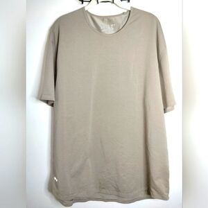 Bylt (Size XXL) Men's Beige Drop Cut Scoop Neck SS LUX Premium Basics T-Shirt